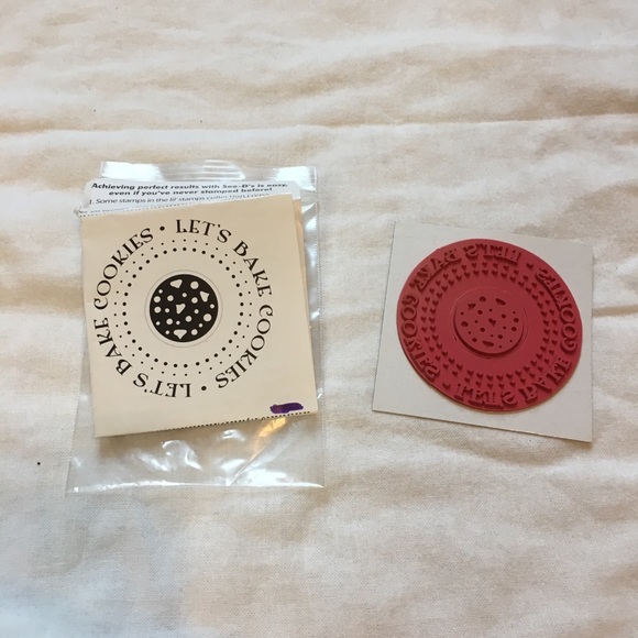 NWT Inque Boutique Let's Bake Cookies Rubber Stamp - Picture 2 of 5